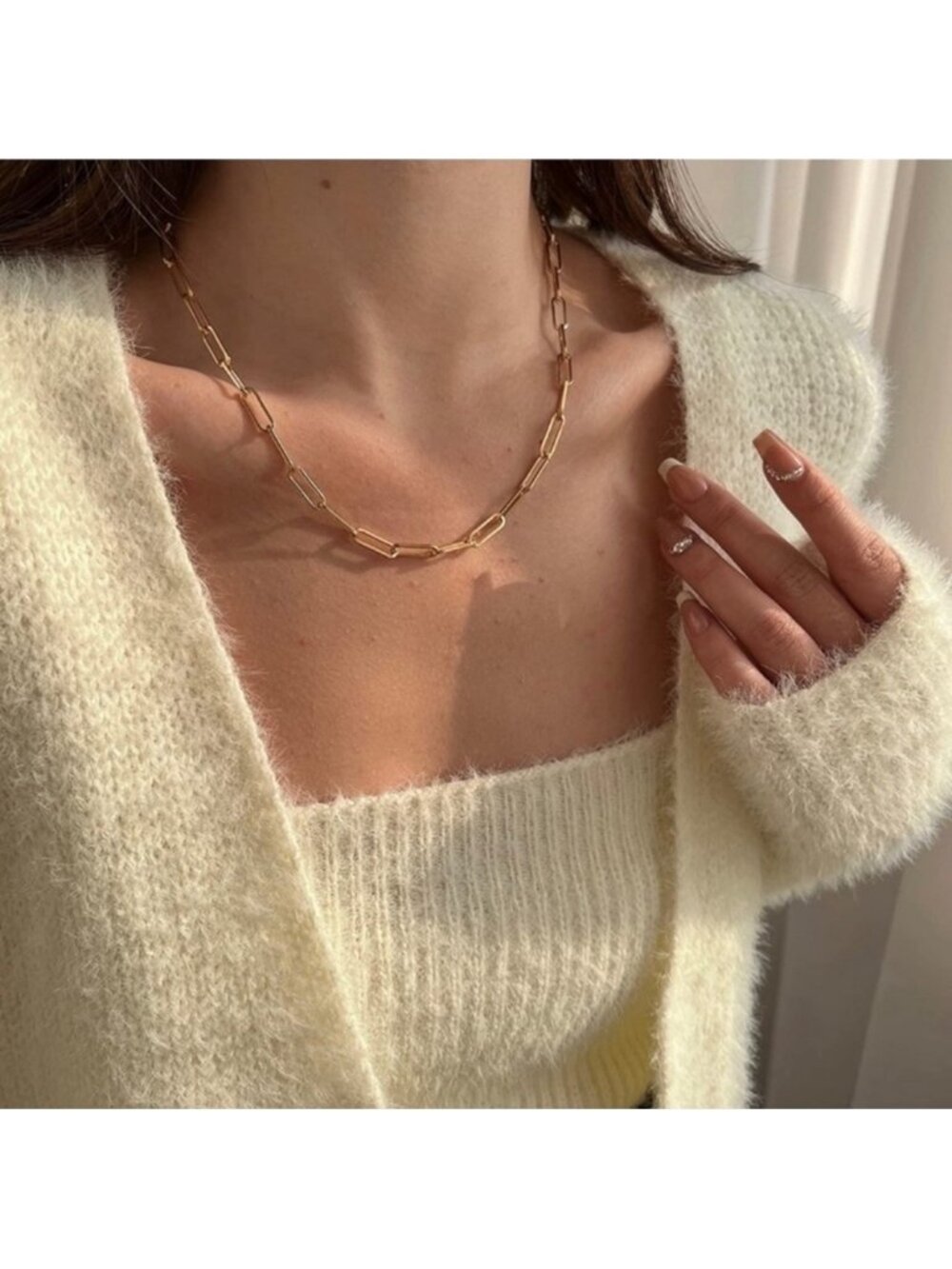14k Gold Plated Paperclip Chain Necklace | Modern Minimalist